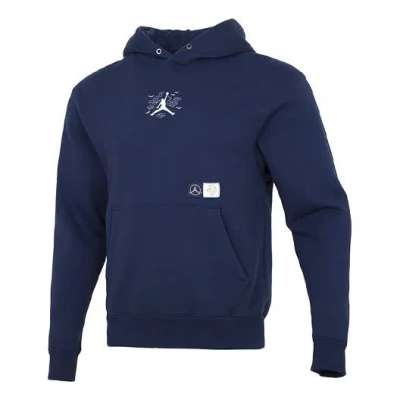 Air Jordan Men's  Cny New Year's Edition Embroidered Logo Sports Pullover Navy Blue