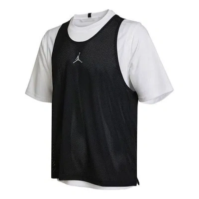 Air Jordan Men's  Colorblock Casual Sports Two-piece Round Neck Short Sleeve Black T-shirt