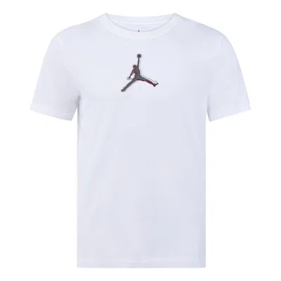 Air Jordan Men's  Dri-fit 3d Logo Funny Printing Knit Quick Dry Short Sleeve White T-shirt