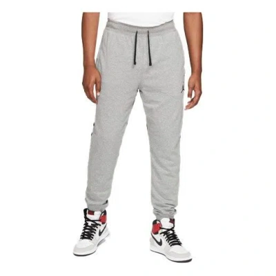 Air Jordan Men's  Dri-fit Logo Contrasting Colors Knit Sports Pants/trousers/joggers Gray