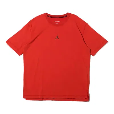Air Jordan Men's  Dri-fit Logo Quick Dry Sports Short Sleeve Red T-shirt