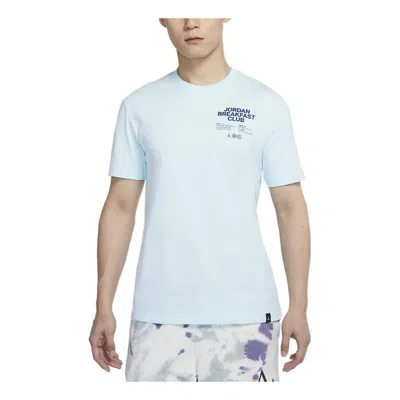 Air Jordan Men's  Dri-fit Sport Bc Alphabet Round Neck Short Sleeve Glacier Blue T-shirt