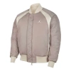 Air Jordan Men's  Essentials Ma-1 Reversible Aviator Woven Logo Padded Clothes Lime Grey Jacket In Brown