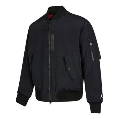 Air Jordan Men's  Essentials Ma-1 Reversible Aviator Woven Padded Clothes Black Jacket In Blue