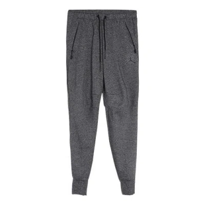Air Jordan Men's  Fleece Lined Athleisure Casual Sports Long Pants/trousers Gray In Black