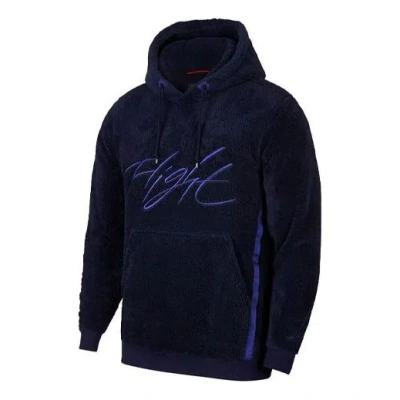 Air Jordan Men's  Flight Fleece Stay Warm Contrasting Colors Sports Blue In Black