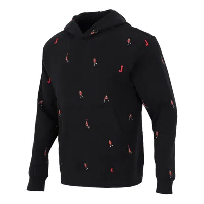 Air Jordan Men's  Full Print Athleisure Casual Sports Pullover Black