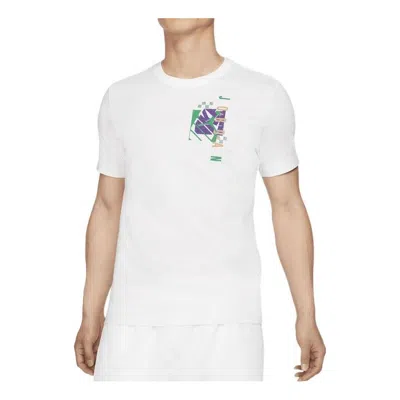 Air Jordan Men's  Funny Alphabet Logo Printing Sports Breathable Short Sleeve White T-shirt