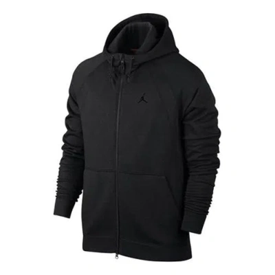 Air Jordan Men's  Hooded Knit Sports Black Jacket