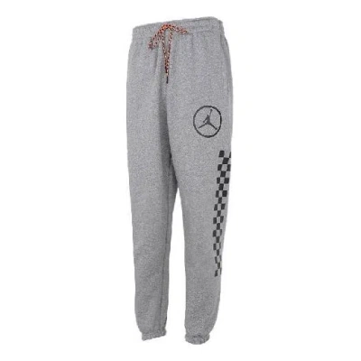 Air Jordan Men's  Large Logo Casual Fleece Sports Pants/trousers/joggers Gray