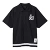 Air Jordan Men's  Logo Embroidered Casual Short Sleeve Shirt Black