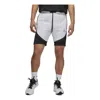 Air Jordan Men's  Logo Micro Mark Lacing Colorblock Casual Gray Shorts In White