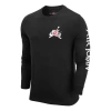 Air Jordan Men's  Logo Printing Round Neck Long Sleeves Black T-shirt