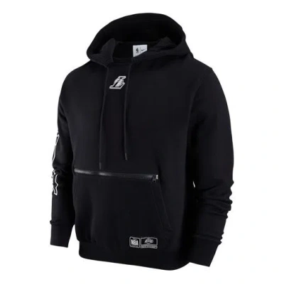 Air Jordan Men's  Nba Los Angeles Lakers Printing Knit Fleece Pullover Black