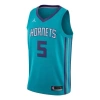 Air Jordan Men's  Nba Retro Basketball Jersey/vest Sw Fan Edition Charlotte Hornets No. 5 Blue Green