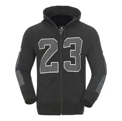 Air Jordan Men's  Numeric Printing Zipper Sports Jacket Black