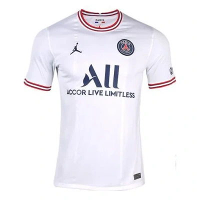 Air Jordan Men's  Paris Saint-germain Fan Edition 21-22 Season Sports Soccer/football Short Sleeve 4  In Blue