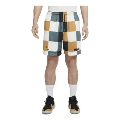 Air Jordan Men's  Plaid Splicing Logo Printing Straight Shorts In Multi