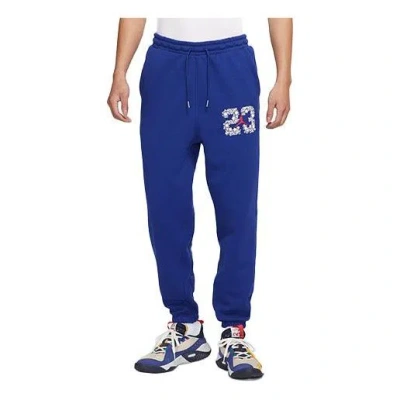 Air Jordan Men's  Printing High Waist Bundle Feet Loose Sports Pants/trousers/joggers Deep Sapphire B In Blue