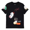 Air Jordan Men's  Shoes Pattern Printing Round Neck Pullover Short Sleeve Black T-shirt