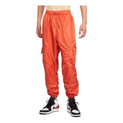 Air Jordan Men's  Solid Color Big Pocket Breathable Woven Sports Pants/trousers/joggers Orange In Multi
