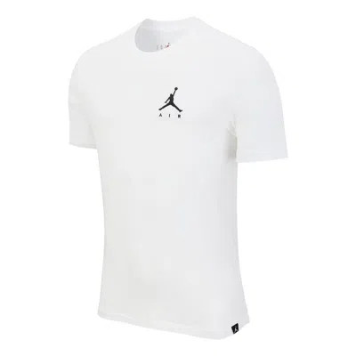 Air Jordan Men's  Solid Color Logo Casual Sports Short Sleeve White T-shirt
