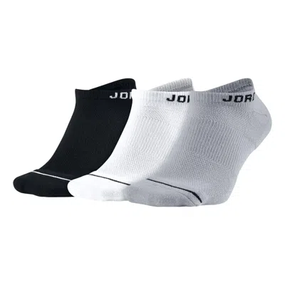 Air Jordan Men's  Solid Color Logo Jacquard Socks 3 Pairs Black / Gray / White