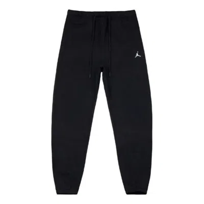Air Jordan Men's  Solid Color Logo Printing Drawstring Lacing Training Sports Pants/trousers/joggers  In Black