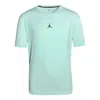Air Jordan Men's  Solid Color Logo Round Neck Pullover Short Sleeve Mint Green T-shirt