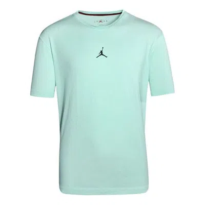 Air Jordan Men's  Solid Color Logo Round Neck Pullover Short Sleeve Mint Green T-shirt
