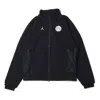 Air Jordan Men's  Solid Color Logo Stand Collar Long Sleeves Jacket Black