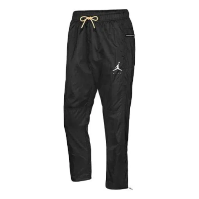 Air Jordan Men's  Solid Color Logo Training Casual Bundle Feet Sports Pants/trousers/joggers Black