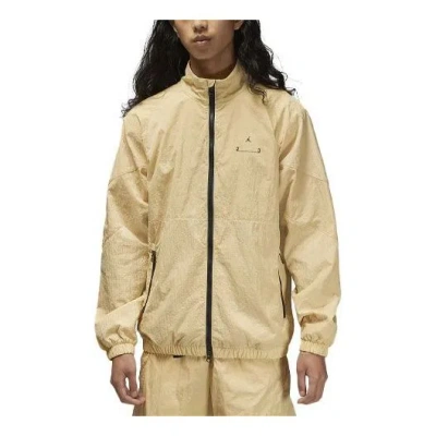 Air Jordan Men's  Solid Color Small Logo Pattern Printing Casual Jacket Khaki In Neutral