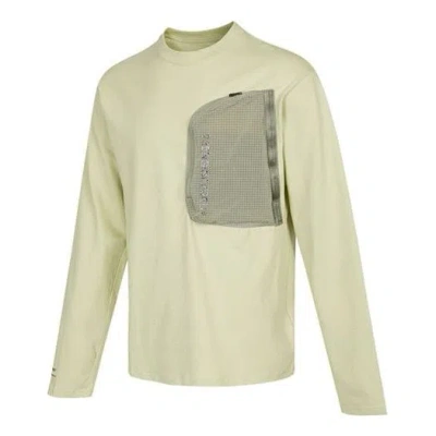 Air Jordan Men's  Splicing Pocket Reflective Printing Round Neck Pullover Light Green T-shirt In White