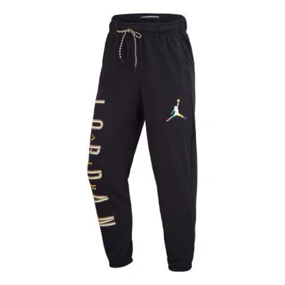 Air Jordan Men's  Sport Dna Casual Alphabet Printing Lacing Sports Pants/trousers/joggers Black