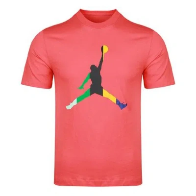 Air Jordan Men's  Sport Dna Jumpman Round Neck Short Sleeve Coral Red T-shirt