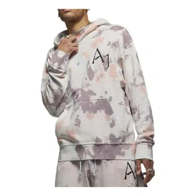Air Jordan Men's  Sport Dna Kangaroo Pocket Tie Dye Logo Pink Purple In Gray