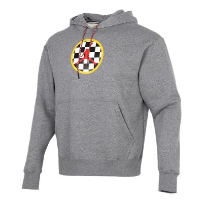 Air Jordan Men's  Sport Dna Logo Printing Fleece Pullover Gray
