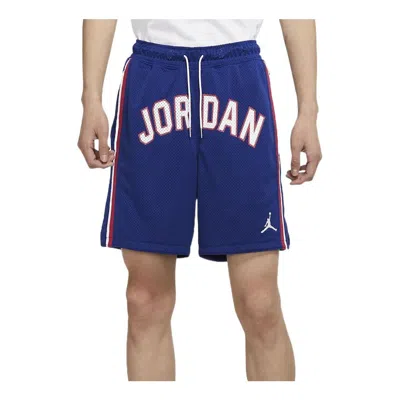 Air Jordan Men's  Sport Dna Mesh Logo Printing Solid Color Sports Shorts Blue