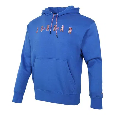 Air Jordan Men's  Sport Dna Solid Color Fleece Lined Hooded Pullover Sports Royal Blue