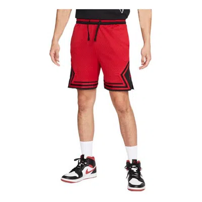 Air Jordan Men's  Sport Dri-fit Stripe Detail Drawstring Lacing Straight Shorts Red