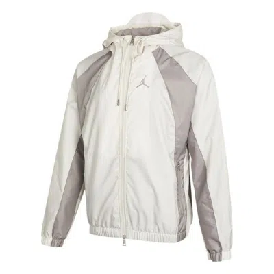Air Jordan Men's  Ss22 Woven Sports Hooded Jacket Autumn Gray White