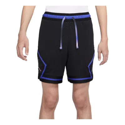 Air Jordan Men's  Stripe Logo Printing Lacing Straight Sports Shorts Black In Blue