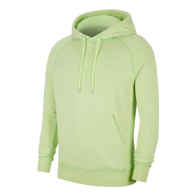 Air Jordan Men's  Wings Logo Solid Color Hooded Pullover Long Sleeves Green