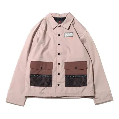 Air Jordan Men's  X Paris Saint-germain Series Alphabet Printing Logo Label Big Pocket Jacket Brown In Purple