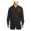 Air Jordan Men's  Zion Alphabet Printing Retro Hooded Zipper Jacket Black