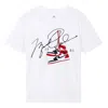 Air Jordan Men's Jordan Aj85 Signature Printing Short Sleeve White T-shirt In White