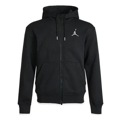 Air Jordan Mens Logo Print Fleeced Sports Hooded Jacket Black