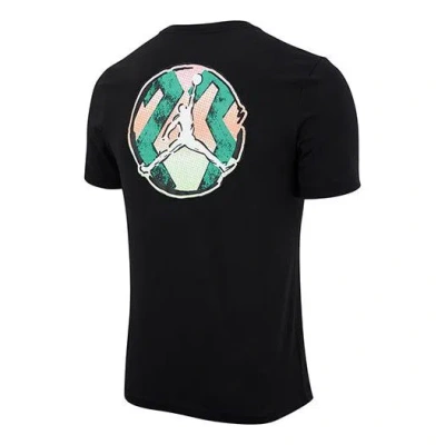 Air Jordan Mens Sport Dna Crew Neck Printed Short Sleeve Black