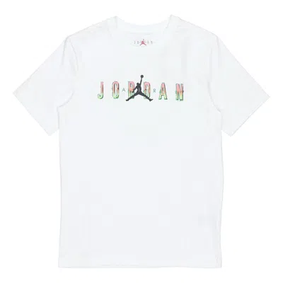 Air Jordan Mens Sport Dna Crew Neck Printed Short Sleeve White